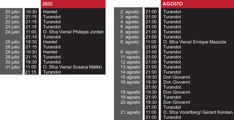 Calendario musical Bregenz 2016